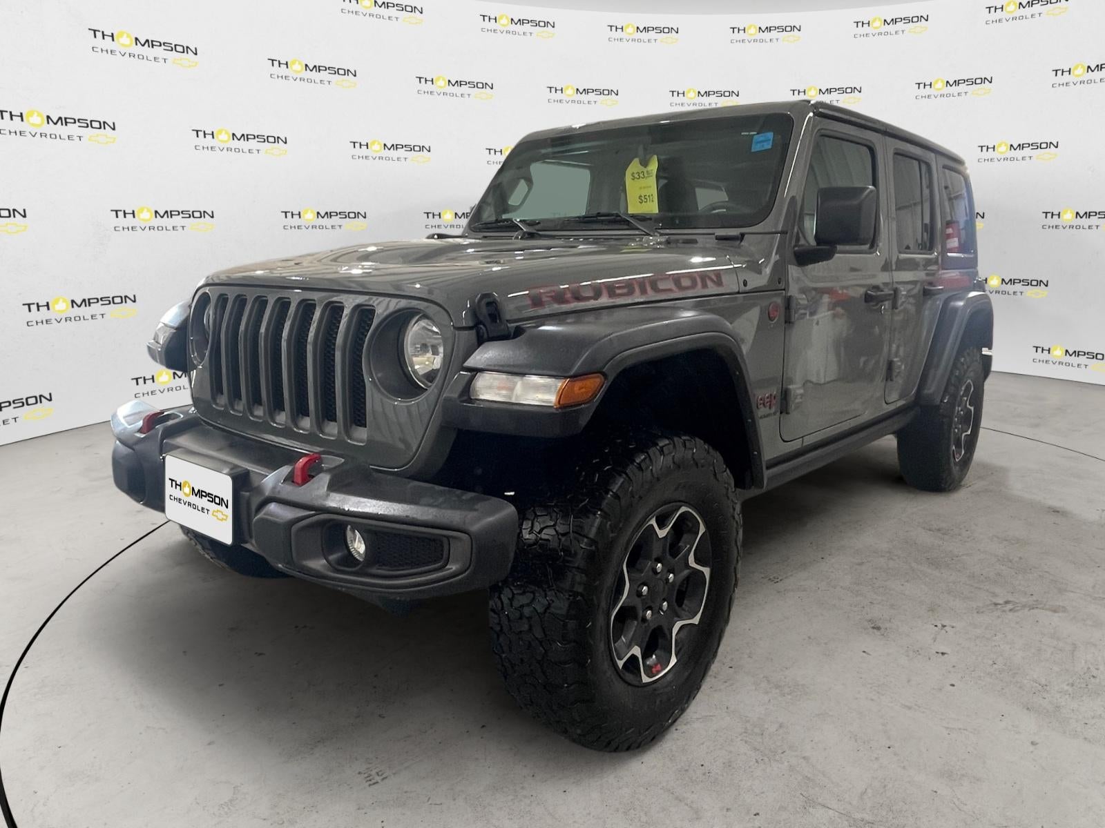 2023 Jeep Wrangler 4-Door Rubicon 4x4 in Gray — front three-quarter view