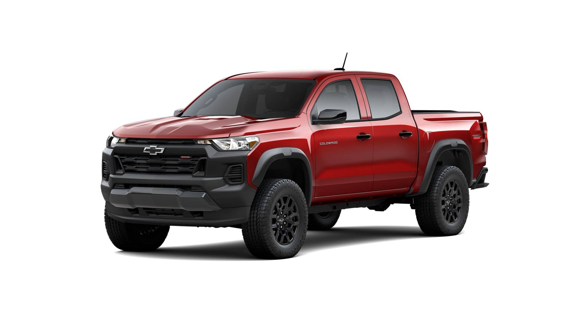 2026 Chevrolet Colorado Trail Boss in Radiant Red Tintcoat — front three-quarter view