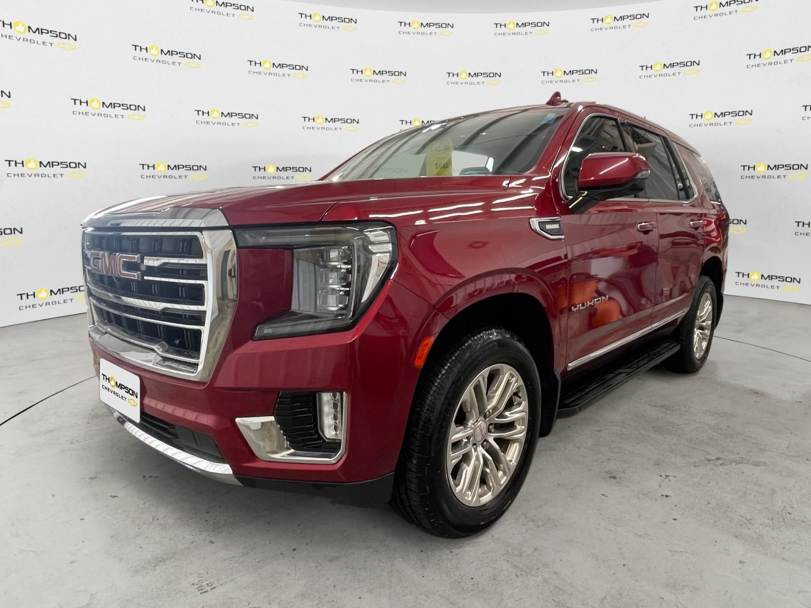2021 GMC Yukon SLT in Red — front three-quarter view