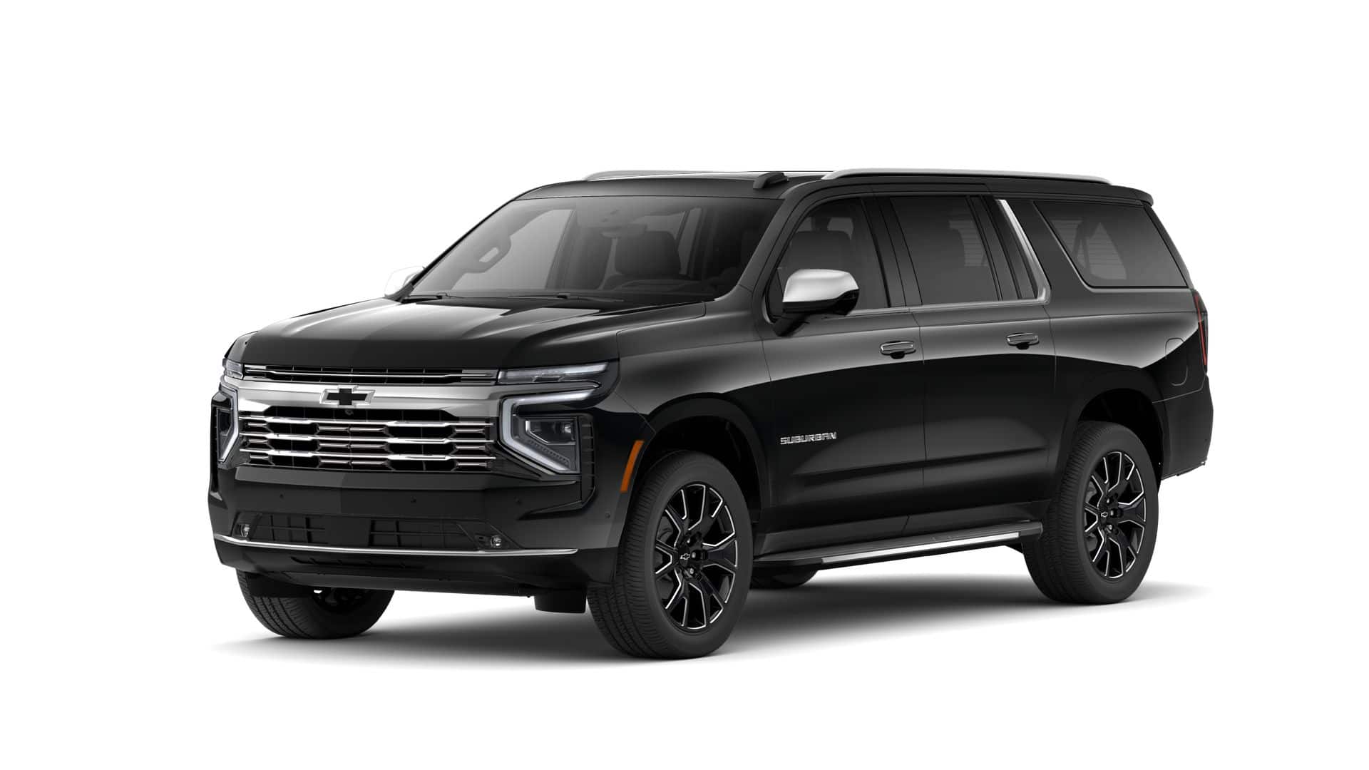 2026 Chevrolet Suburban Premier in Black — front three-quarter view