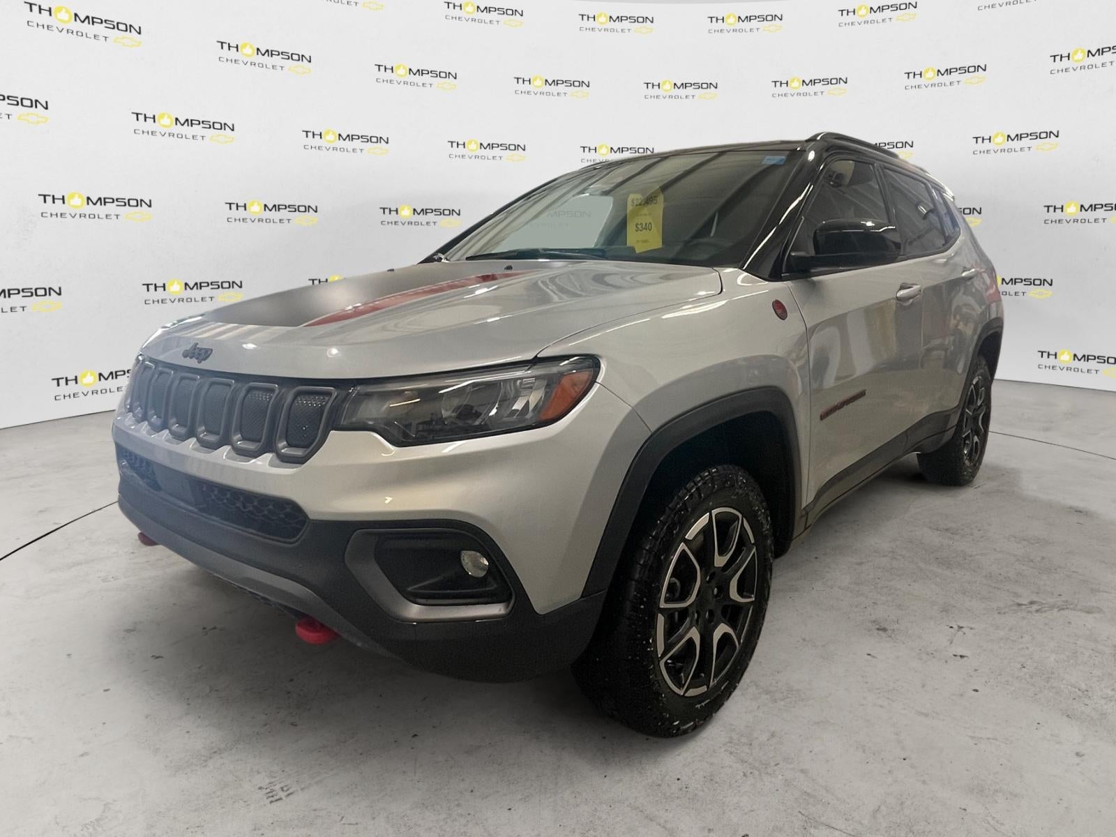 2024 Jeep Compass Trailhawk 4x4 in Silver — front three-quarter view